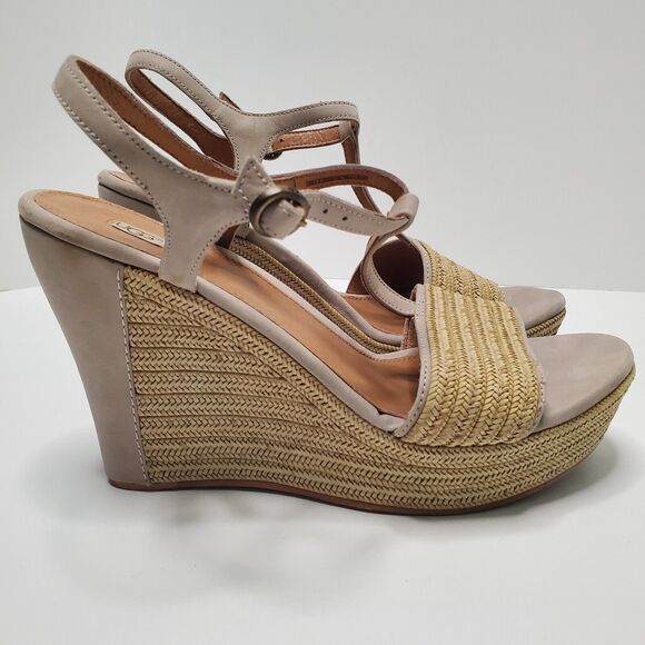 UGG Sandals womens size 9.5 Boho Espadrilles Wedge Platform Strappy open toe - Picture 2 of 9